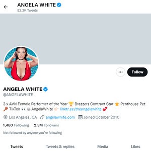 Angela White Twitter Logo